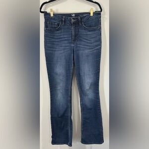 Vintage y2k Lee Women's Straight Leg Jeans bootcut  - Dark Blue size 10